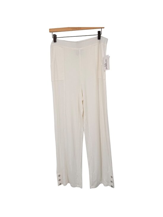 Peck & Peck Pants - Peck & Peck Womens White Wide-Leg Pants  Button Detail size large pockets New